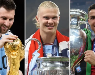 Haaland Messi Ronaldo comparisons